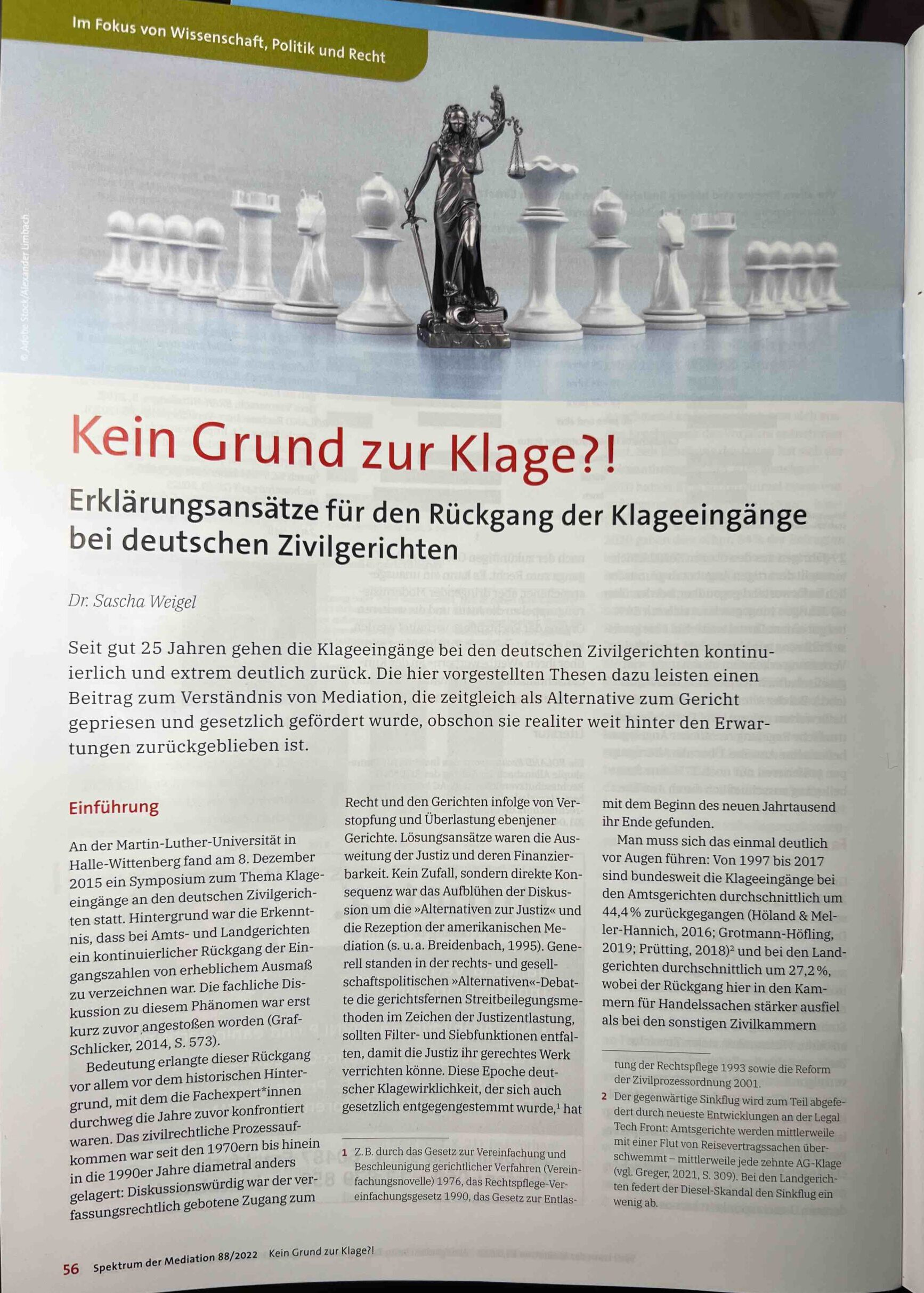 Kein Grund zur Klage – SdM 2022, 55